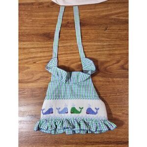 Shrimp & Grits Kids Size 2T Plaid Smocked‎ Whale Design Top